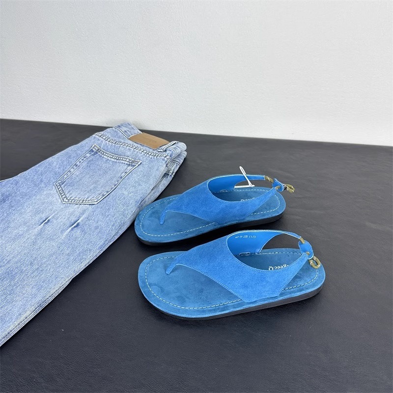 Summer Clothing Korea - Sandálias Femininas Coreanas Minimalistas de Camurça
