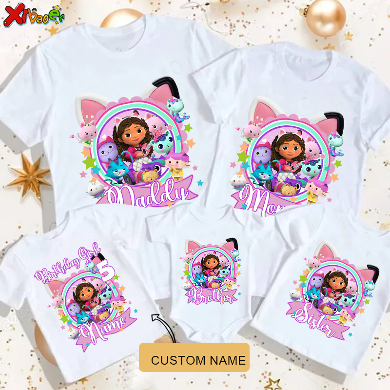 Summer Clothing Toddler - Camiseta de aniversário para meninas, nome