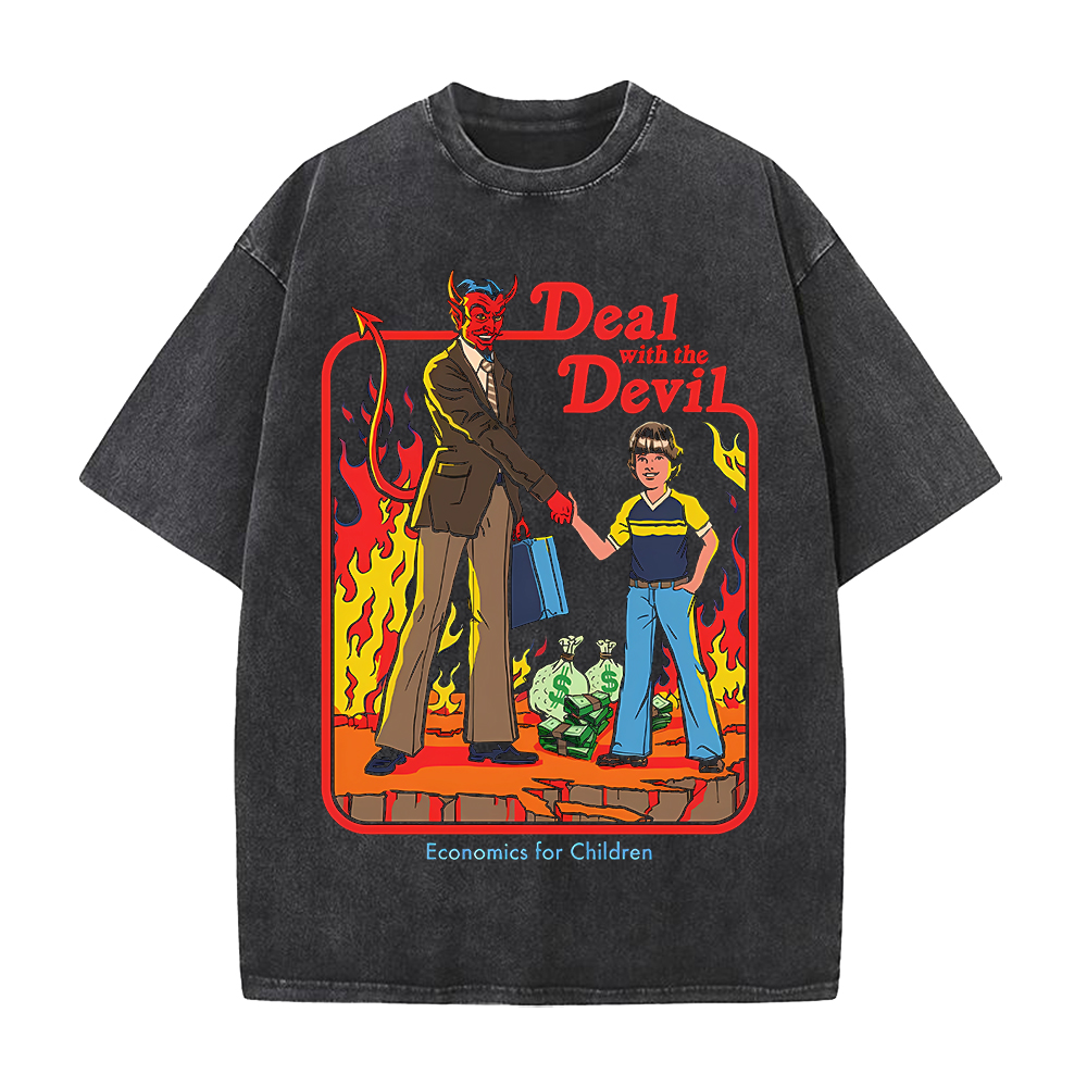 Summer Clothing Deals - Camiseta Estampada Deal With The Devil