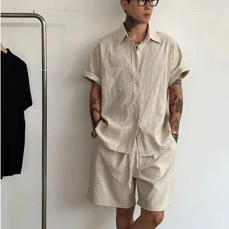 Linen Shorts Men - Conjunto Masculino de Linho e Algodão