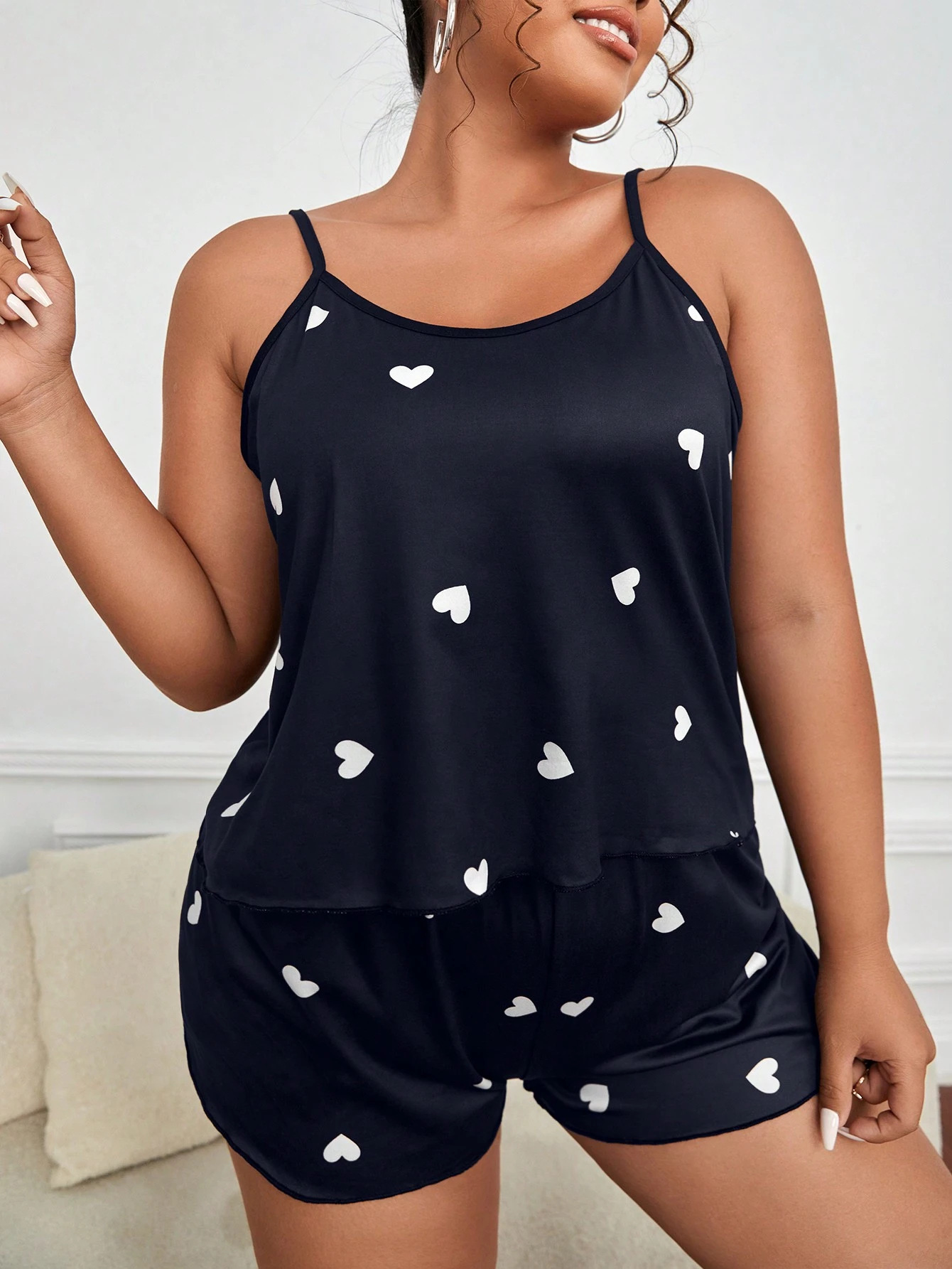 Summer Clothing Plus Size - Conjunto de pijamas femininos, 2 peças,