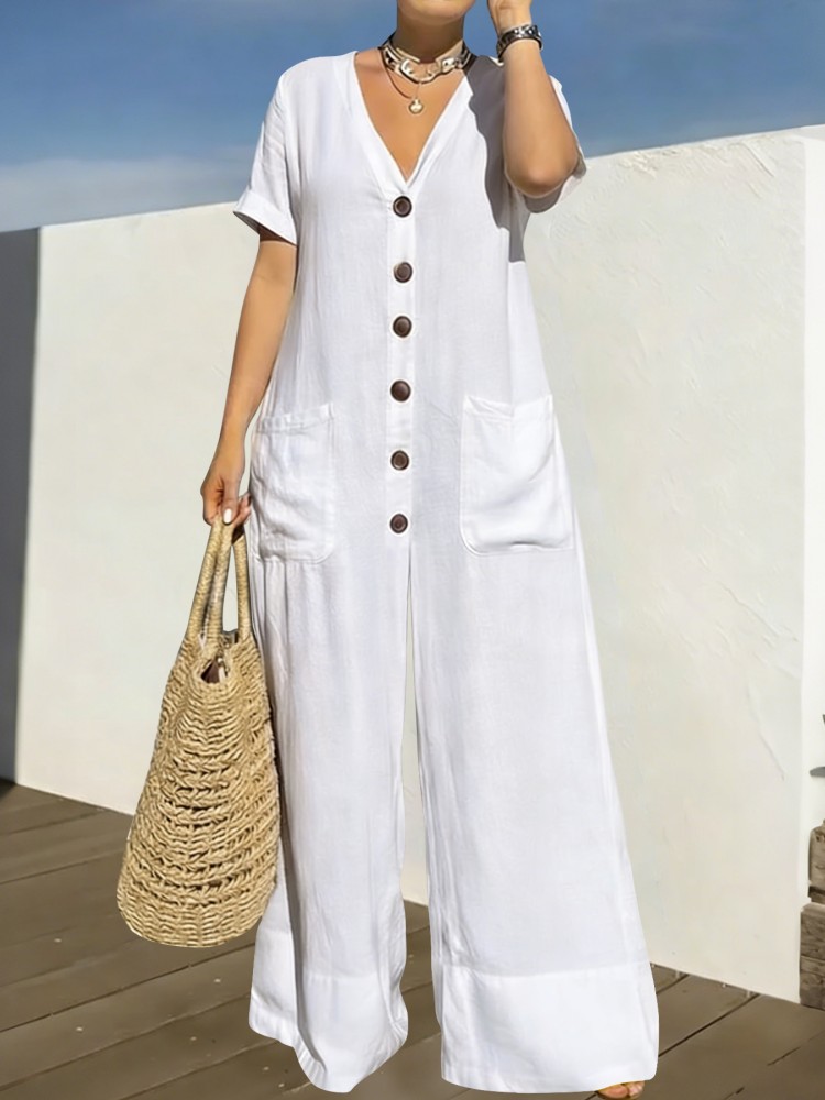 Summer Clothing Plus Size - Macacão Feminino Plus Size Azul Urbano