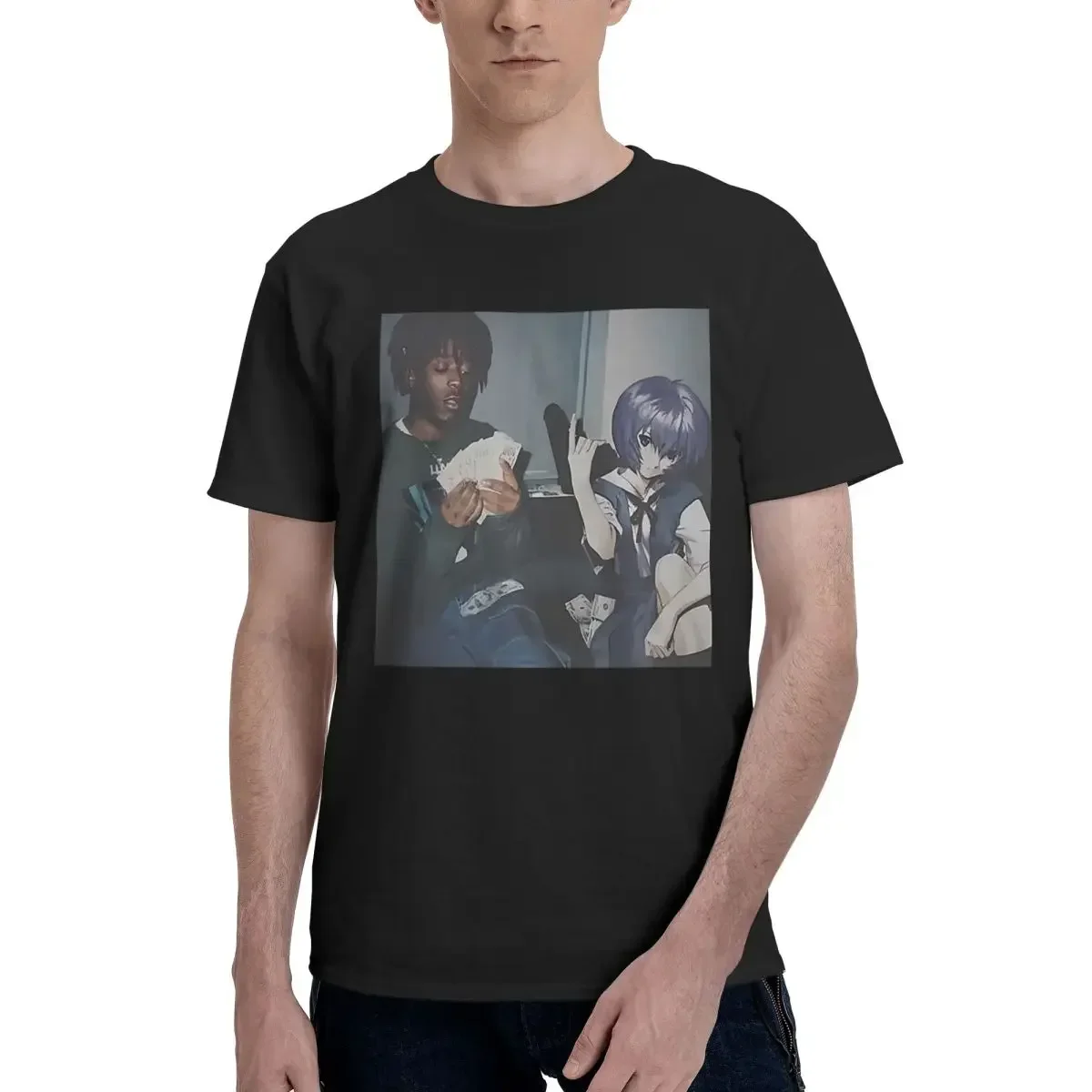 Summer Clothing Deals - Rei Ayanami Thug Meme 100% algodão,
