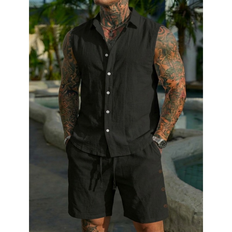 Conjunto Masculino de 2 Peças  - Linen Shorts Men avaliação e preço