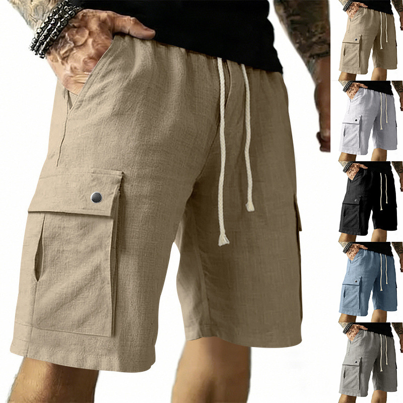 Bermudas Masculinas Multibolso - Linen Shorts Men avaliação e preço
