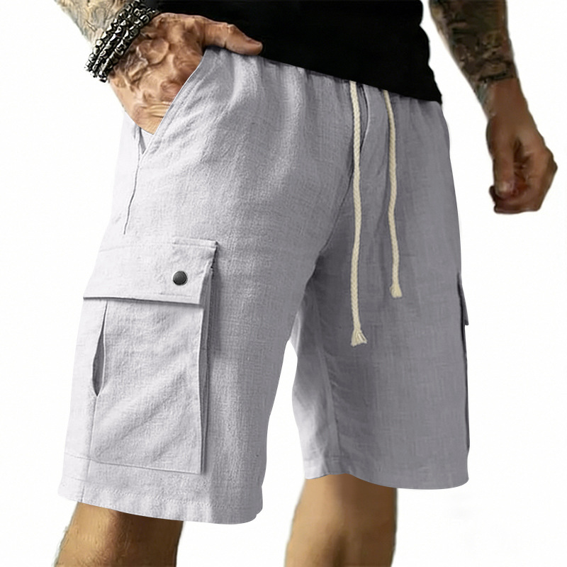 Bermudas Masculinas Multibolso - Linen Shorts Men avaliação e preço