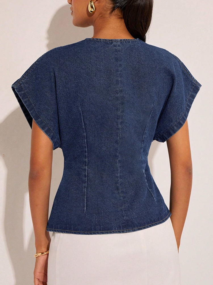 Blusa Feminina Jeans Azul Escu - Summer Clothing Wraps avaliação e preço