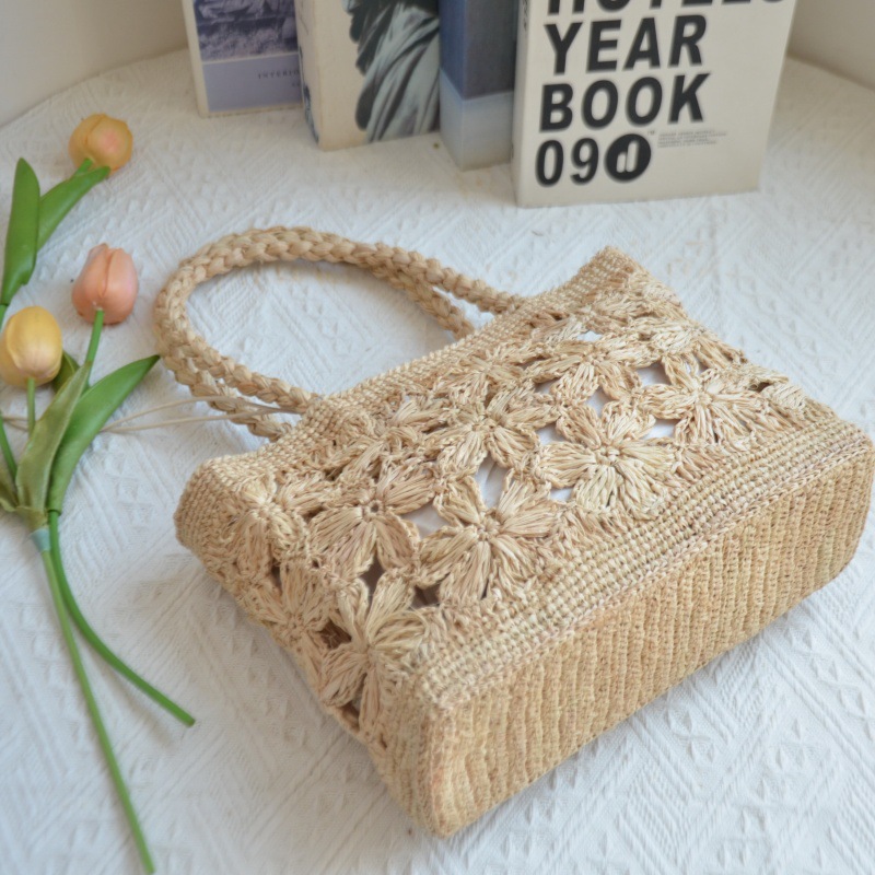 Boêmio flor saco de palha tote - Beach Bag Straw avaliação e preço