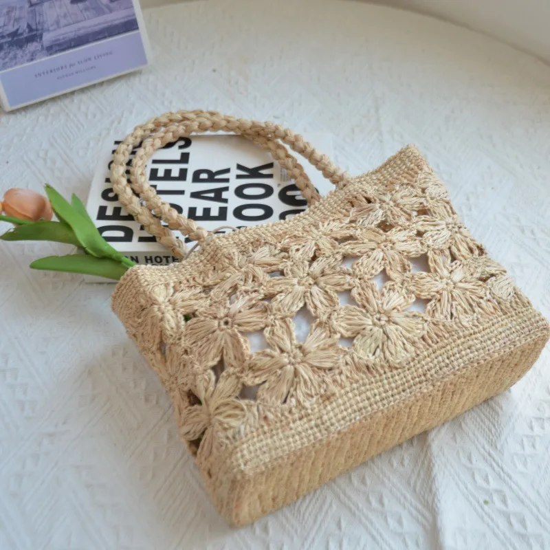 Boêmio flor saco de palha tote - Beach Bag Straw avaliação e preço