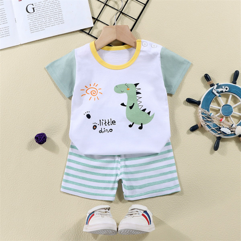 Conjunto de agasalho de algodã - Summer Clothing Toddler avaliação e preço