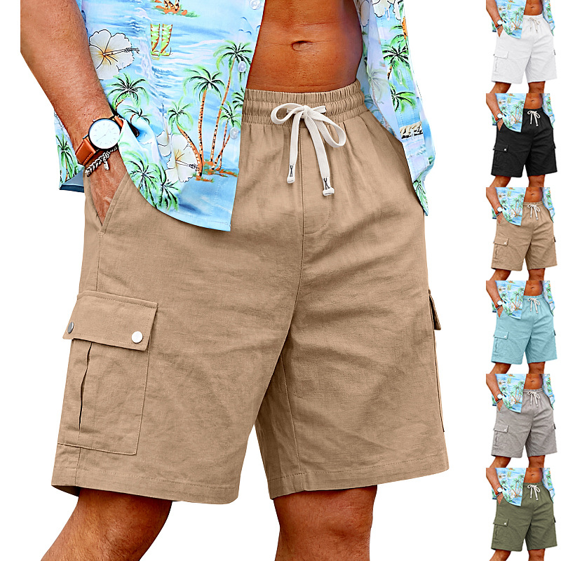 Shorts Masculinos de Verão Sol - Linen Shorts Men avaliação e preço