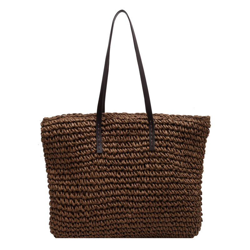 Palha tecido tote sacos casual - Beach Bag Straw avaliação e preço