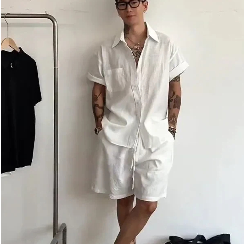 Conjunto Masculino de Linho e  - Linen Shorts Men avaliação e preço