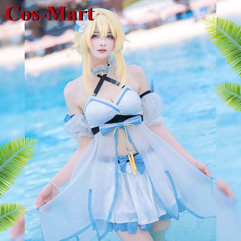 Cos-mart jogo genshin impacto  - Summer Clothing For A Beach avaliação e preço