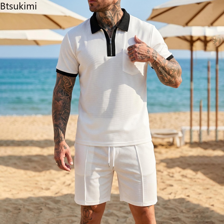 Conjunto Masculino de Polo com - Summer Clothing For A Beach avaliação e preço