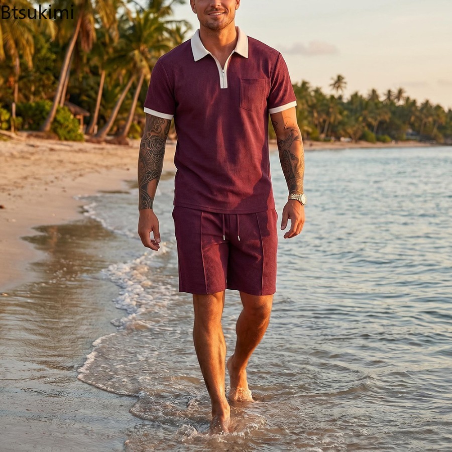 Conjunto Masculino de Polo com - Summer Clothing For A Beach avaliação e preço