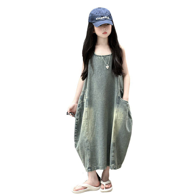 Vintage azul crianças meninas  - Summer Clothing Kids avaliação e preço