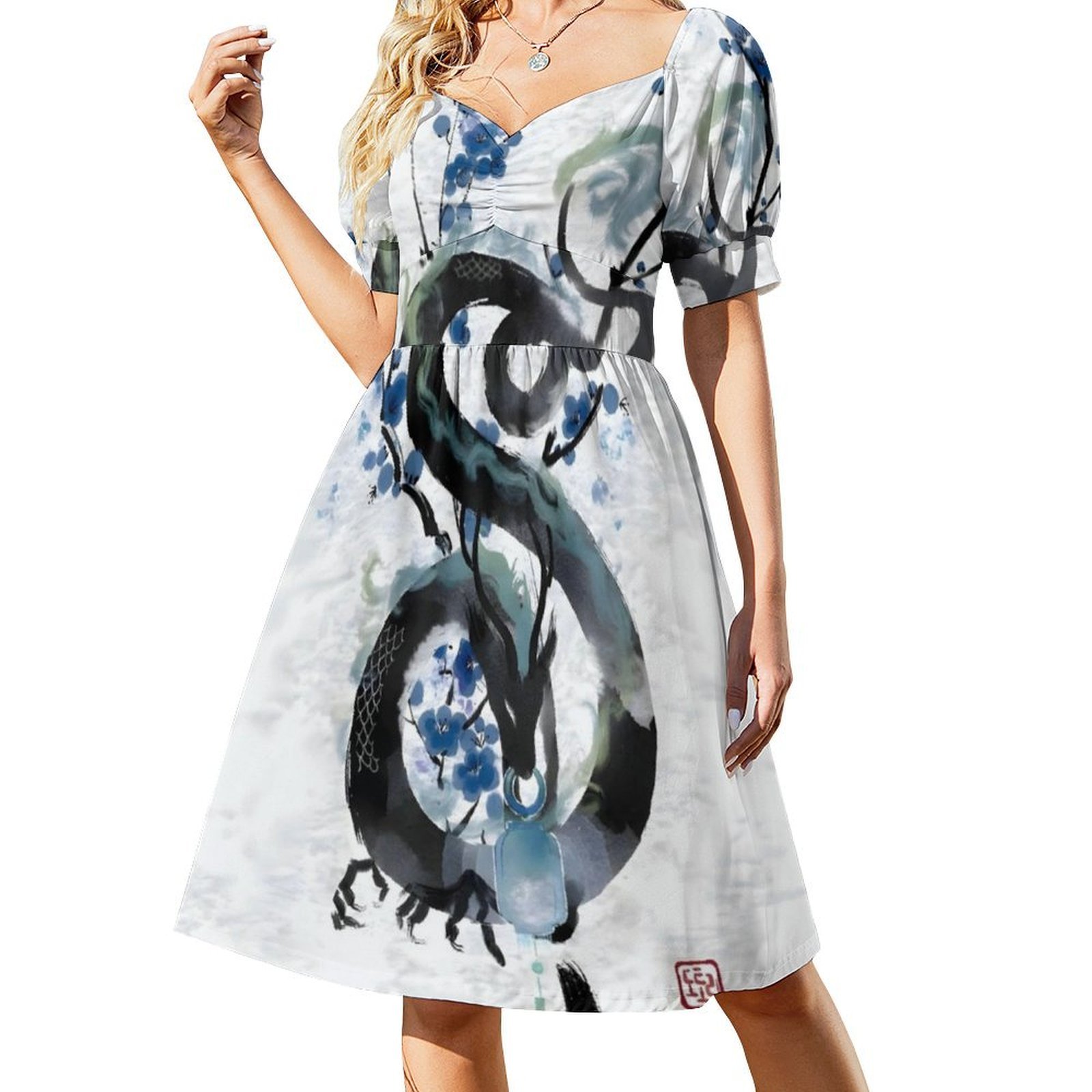 Japonês azul noite dragão tint - Summer Japanese Clothing avaliação e preço