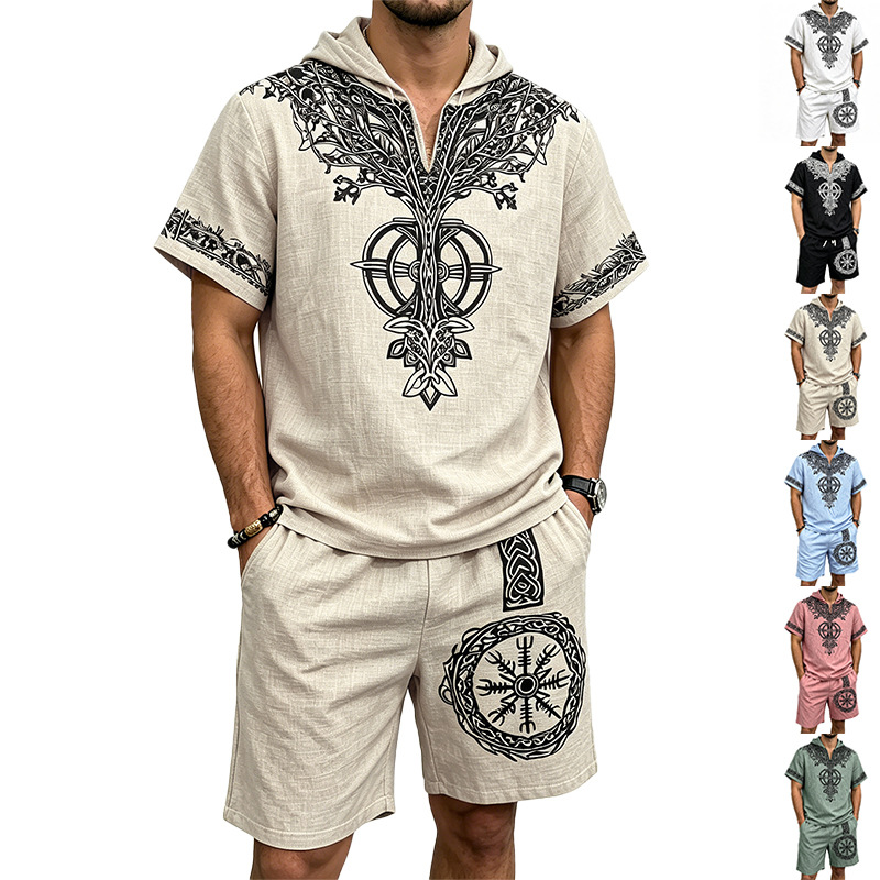 Conjunto de Verão Masculino co - Linen Shorts Men avaliação e preço
