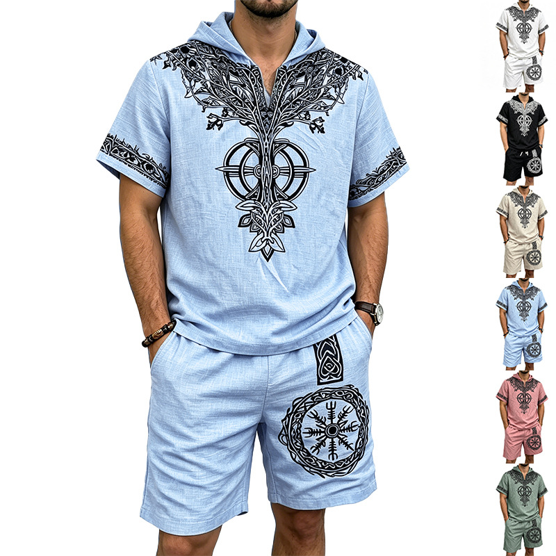 Conjunto de Verão Masculino co - Linen Shorts Men avaliação e preço