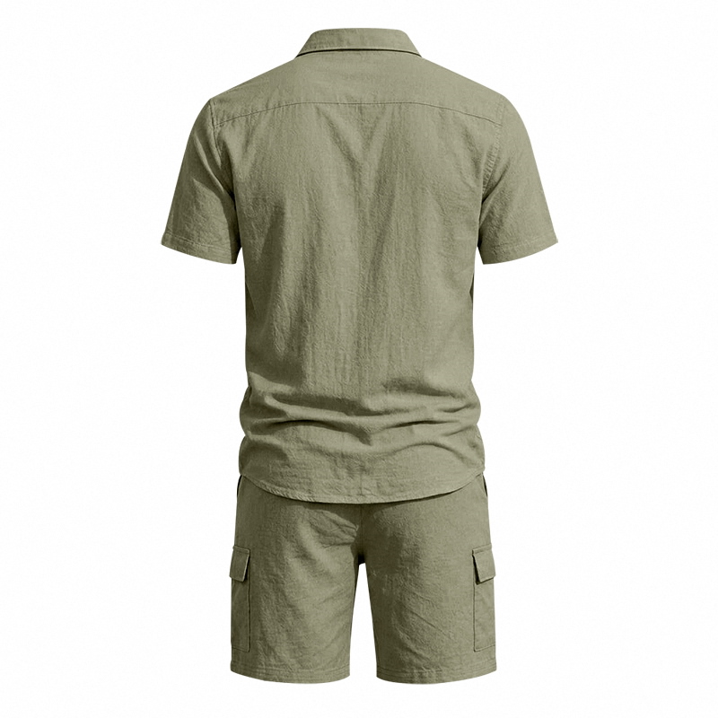 Conjunto Masculino de Verão em - Linen Shorts Men avaliação e preço