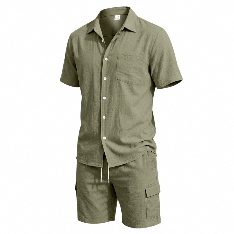 Conjunto Masculino de Verão em - Linen Shorts Men avaliação e preço